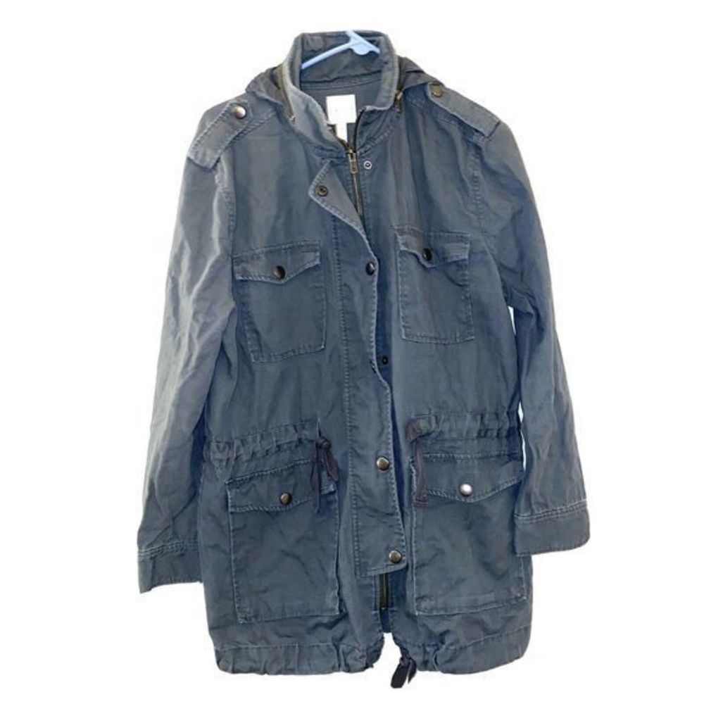 Leith Anthropologie Army Utility Jacket Moto green